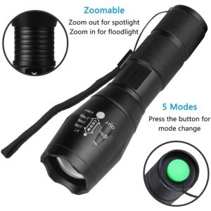 T6 strapabíró és vízálló akkus cree led zoom kézi lámpa - kerékpárra is rögzíthető (BBL) - Image 5