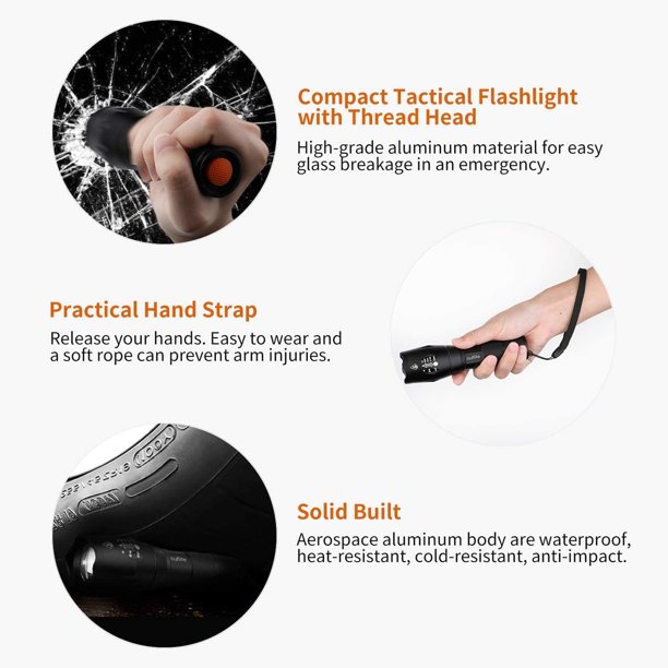 T6 strapabíró és vízálló akkus cree led zoom kézi lámpa – kerékpárra is rögzíthető (BBL) (5)