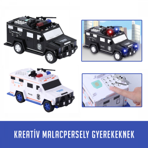 Zenélő, kódolható játék pénzszállító autó, persely - papír + érme tartó (BBJ) - Image 4