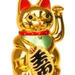 Arany színű, szerencsehozó, kínai integető macska (BB3064) 1