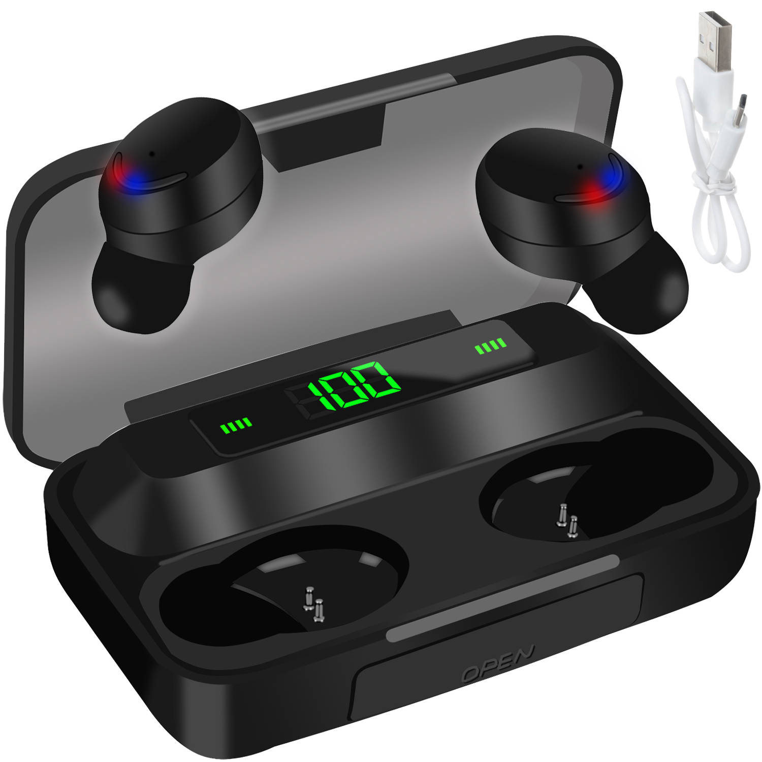 F9-10 TWS vezeték nélküli Bluetooth fülhallgató akkus töltődobozzal (BB-14154) (6)