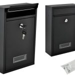 Biztonsági záras fém postaláda 2 kulccsal – fekete
