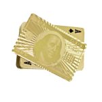 Arany színű franciakártya pakli 100 dolláros bankjegy mintával 7