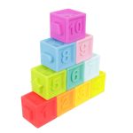 Készségfejlesztő szilikon kocka készlet – számoló és építő játék (BB11402) (1)