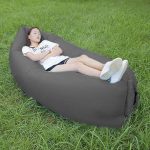 Felfújható, hordozható relax ágy – szürke 160x50x75cm (BB18179) (2)