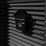 Retro, háztető alakú utcai postaláda – fekete (BB12328) (12)