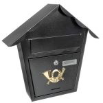 Retro, háztető alakú utcai postaláda – fekete (BB12328) (3)