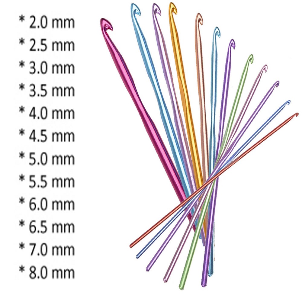 Kompakt méretű – 12 darabos horgolótű készlet – különböző méretben,- és színben (BB-0544) (11)