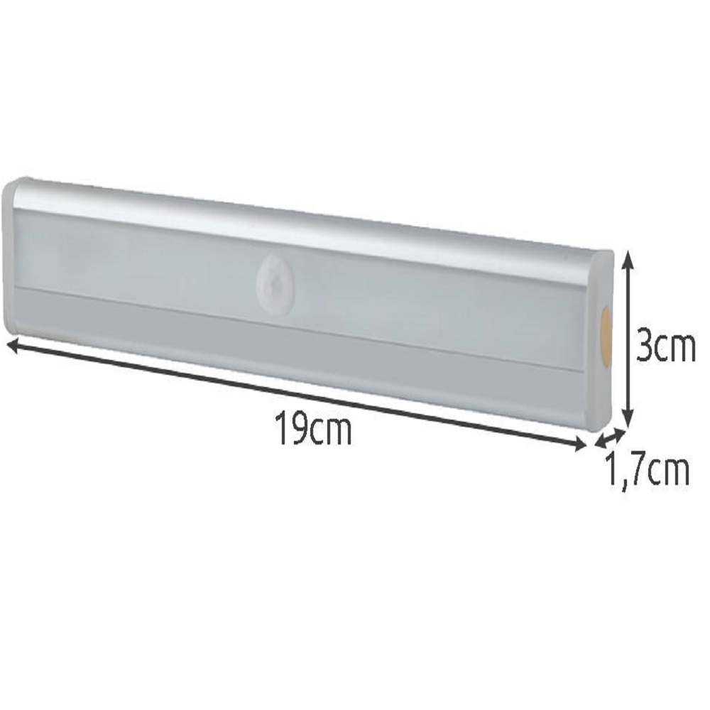 Vezeték nélküli, öntapadós – LED lámpa mozgásérzékelővel – meleg fehér, 3 x 19 x 1 cm (BB-3455) (4)