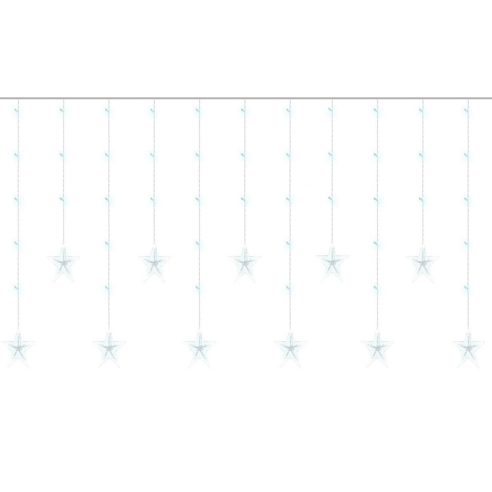 108 LED-es fényfüggöny csillagokkal kül-, és beltérre – 5,5 méter , hideg fehér (BB-11322) (2)