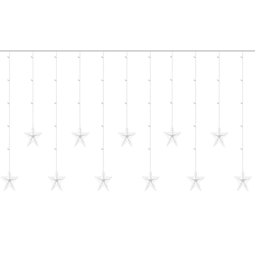 108 LED-es fényfüggöny csillagokkal kül-, és beltérre – 5,5 méter , színes (BB-11319) (5)