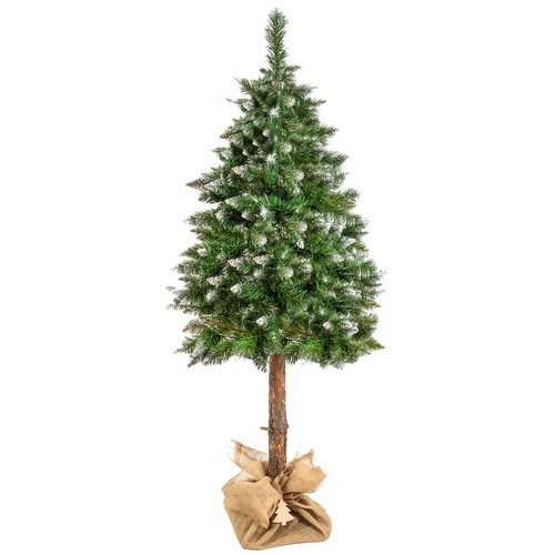 160 cm-es havas hatású prémium műfenyő – 3D hatású fából készült törzzsel és karácsonyfa talppal (BB-19962) (8)