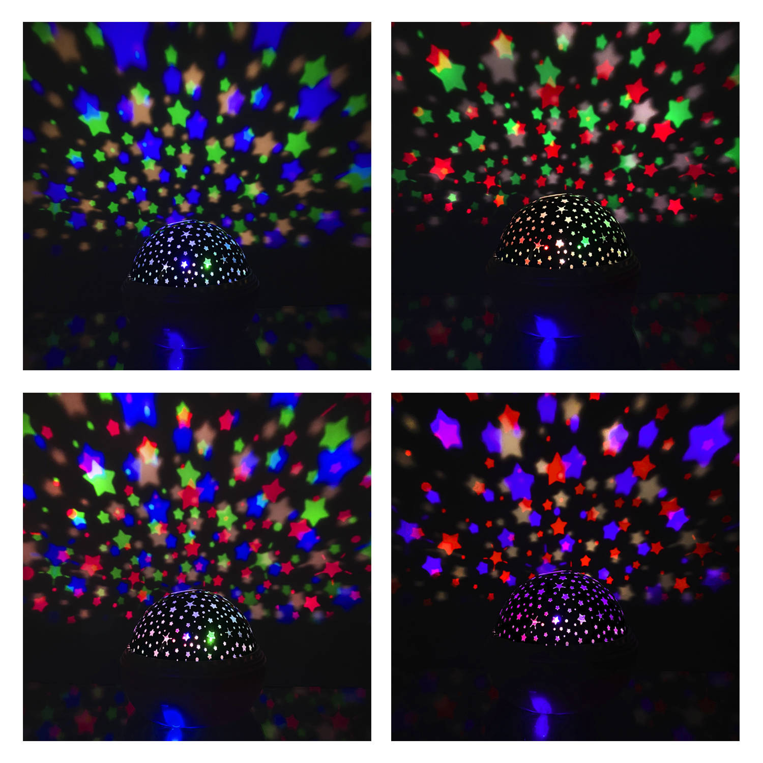 Forgó csillagfény LED lámpa, csillagos éjszakai égboltot vagy óceáni állatokat vetítő projektor gyerekeknek – kék (BB-16858) (9)