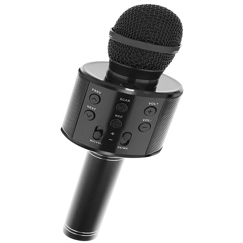 Vezeték nélküli Bluetooth Karaoke mikrofon beépített hangszóróval – fekete (BB-8995) (4)