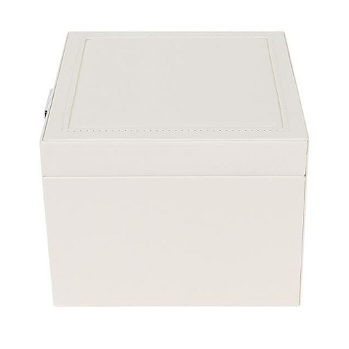 Elegáns, zárható ékszertartó doboz, ékszerrendező – 12 különböző rekesszel, fehér (BB-8897) (5)