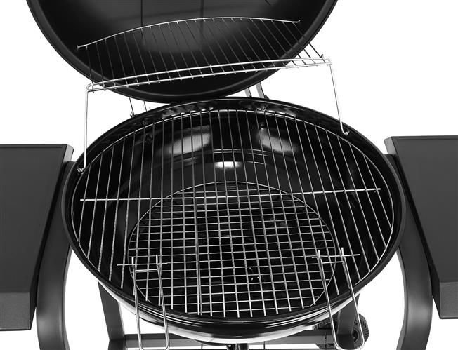 Mozgatható kerti grillkocsi fedővel, hamutálcával és hőmérővel – 120 x 45 x 95 cm, fekete v(BB-9789) (11)