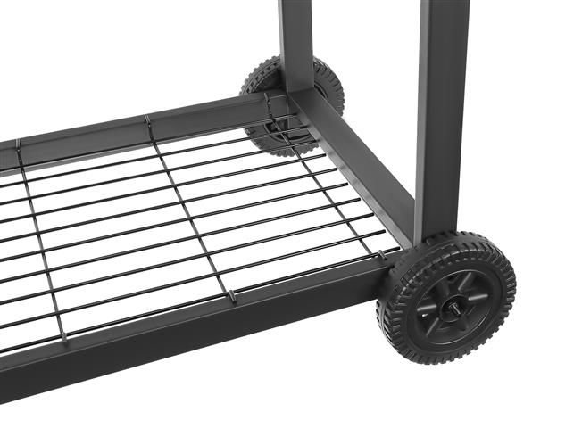 Mozgatható kerti grillkocsi fedővel, hamutálcával és hőmérővel – 120 x 45 x 95 cm, fekete v(BB-9789) (7)