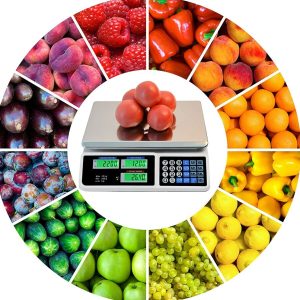 Digitális árazómérleg 40 kg-ig - árszorzós bolti mérleg 3 LCD kijelzővel - 5 gramm pontosság, rozsdamentes acél mérőtálca (BBD)(BBA)(BBKM) - Image 2