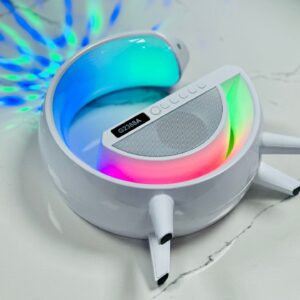 G2388A multifunkciós szórakoztató állomás - Bluetooth hangszóró, vezeték nélküli töltő, RGB LED party fény és éjszakai lámpa - Image 4