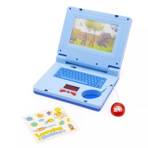 Készségfejlesztő játék laptop kisfiúknak - mozgó képernyővel, zenével és fényhatásokkal - kék (BBJ) - Image 2