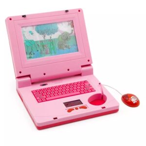Készségfejlesztő játék laptop kislányoknak - mozgó képernyővel, zenével és fényhatásokkal - rózsaszín (BBJ) - Image 2