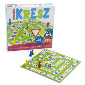 Kresz tanuló társasjáték - oktató játék dobókockával és színes bábukkal (BBMJ) - Image 1