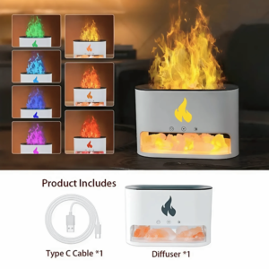 Kristály sókő és lánghatású esszenciális olaj diffúzor – 250 ml USB tápellátású csendes cool mist párásító relaxációhoz KP-023 (THM) - Image 6
