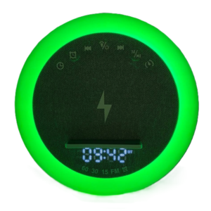 OKOP multifunkciós ébresztőóra bluetooth hangszóróval – RGB LED fény, és vezeték nélküli töltés 10W KP-577 (BBJH) - Image 14