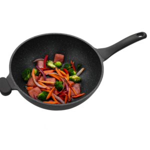 Royalty Line indukciós wok – 32 cm átmérő, 5,9L kapacitás, üvegfedővel és tapadásmentes felülettel (BBA) - Image 2