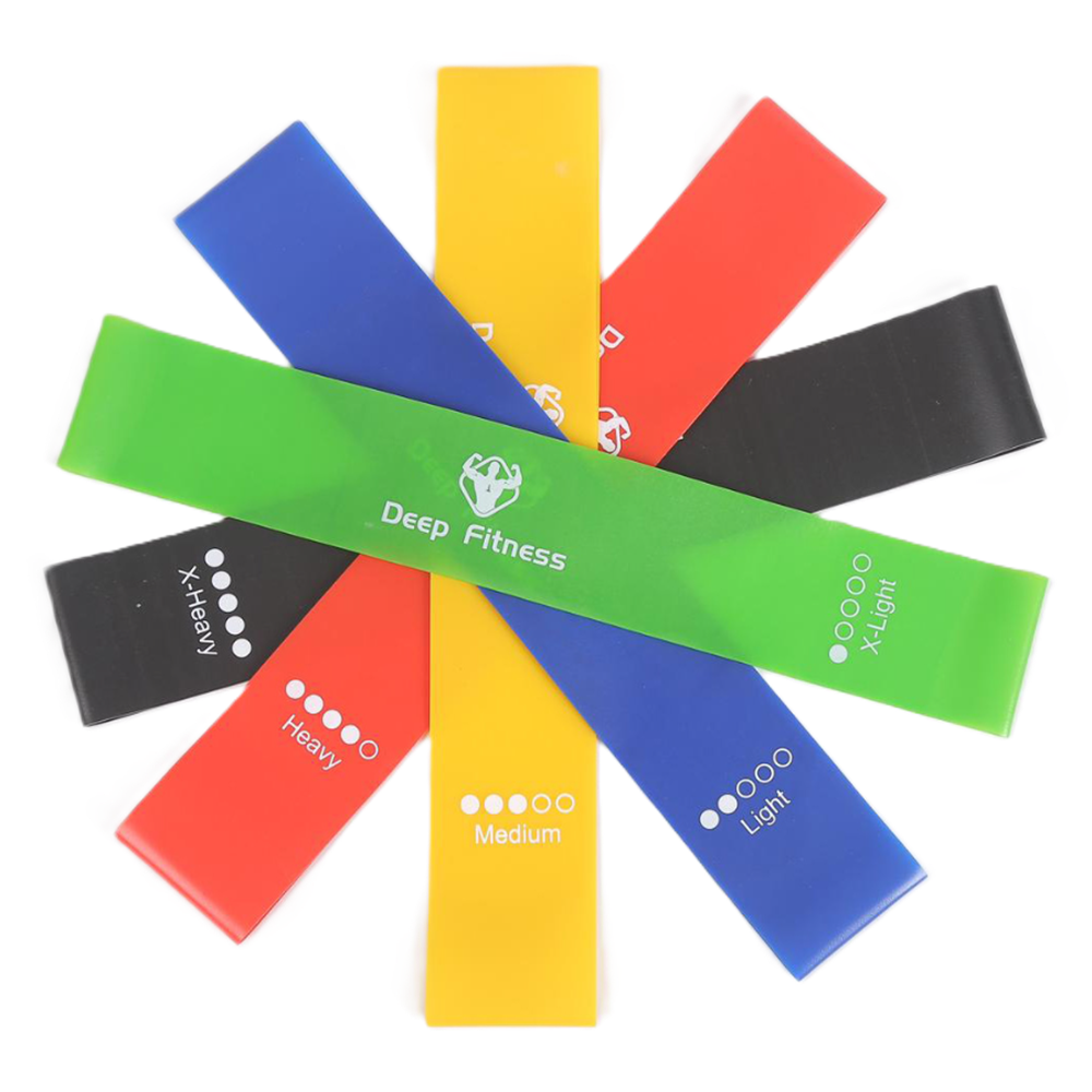 5 darabos elasztikus edzőszalag készlet – különböző erősségű gumis fitnesz szalagok otthoni edzéshez, nyújtáshoz és rehabilitációhoz (BLLV)1