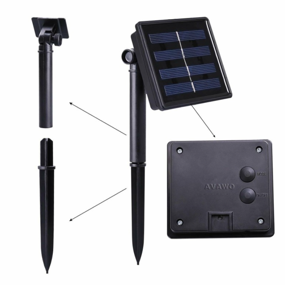 10 Méteres napelemes LED fényfüzér 100 hidegfehér leddel – kültéri dekorációs világítás kertbe, teraszra és erkélyre (BBV) 4