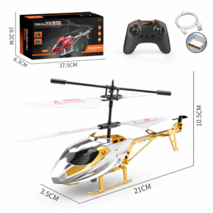 AirStorm RC távirányítós helikopter giroszkóppal – 2.5 csatornás játék helikopter gyerekeknek, arany-ezüst (BBJ) - Image 3
