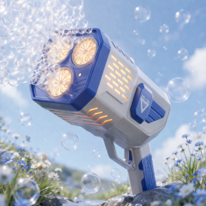 Bubble Gun 36 lyukú LED buborékfújó pisztoly – automata szappanbuborék gép gyerekeknek, kék – 2026 egyik legkeresettebb játéka (BBJ) - Image 4
