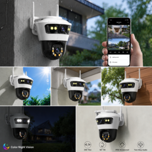 Jortan Dual Camera IP66 Smart WiFi kamera – kültéri forgatható biztonsági megfigyelő kamera éjjellátóval (BBD) - Image 5