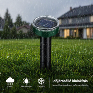 RodentAway napelemes rágcsálóriasztó – kör alakú ultrahangos vakond-, egér- és pocokriasztó kertbe (BBL) - Image 3