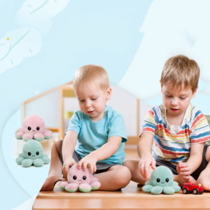 Kifordítható plüss polip gyerekeknek – aranyos kétoldalas puha játék (BBE) (FX) - Image 2