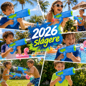 SplashPower kék elektromos vízipisztoly gyerekeknek – automata vízfegyver hosszú hatótávval (BBMJ) - Image 2